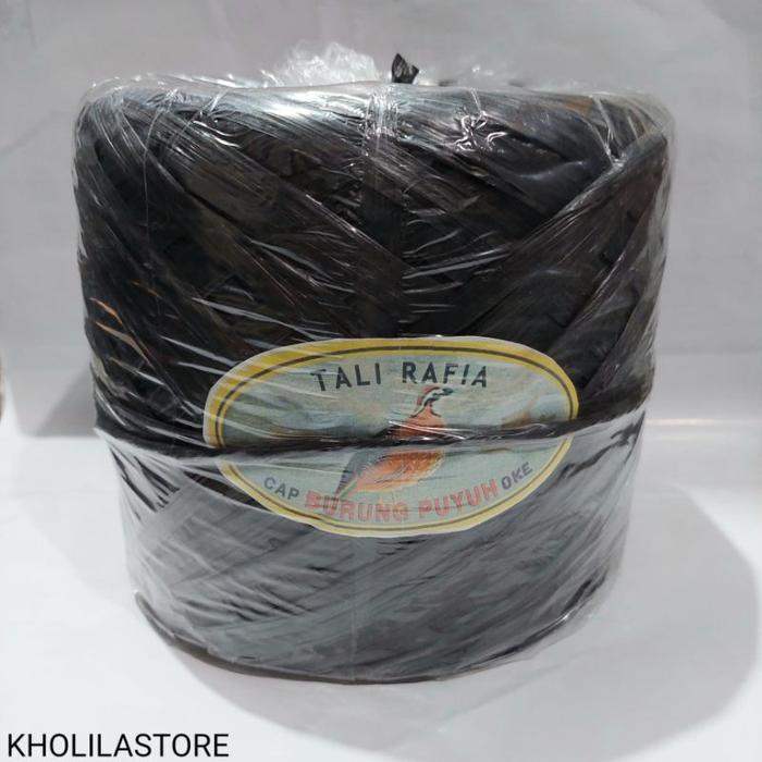 Tali Rafia Hitam 1Kg Full Cap Puyuh
