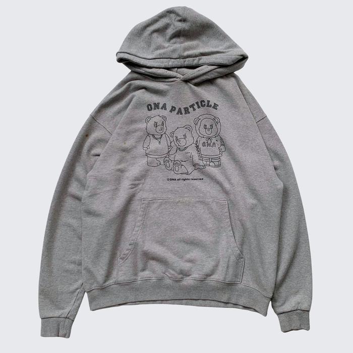 Three Bears High School Grey Grey Ona Seoul Particle Oversize Hoodie - Unisex - XL