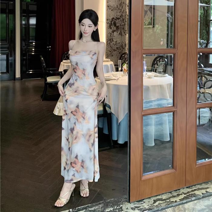 25025 Gaun mewah modis Buka baju kung Elegant long dress  pantai Body  pantai Body terbaru XXL expan