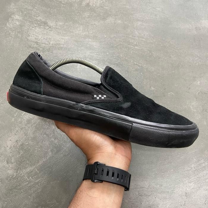 [Size 45] Vans Slip On Pro Skate Black Full Black Triple Black Second Original Kondisi Mulus Nominus