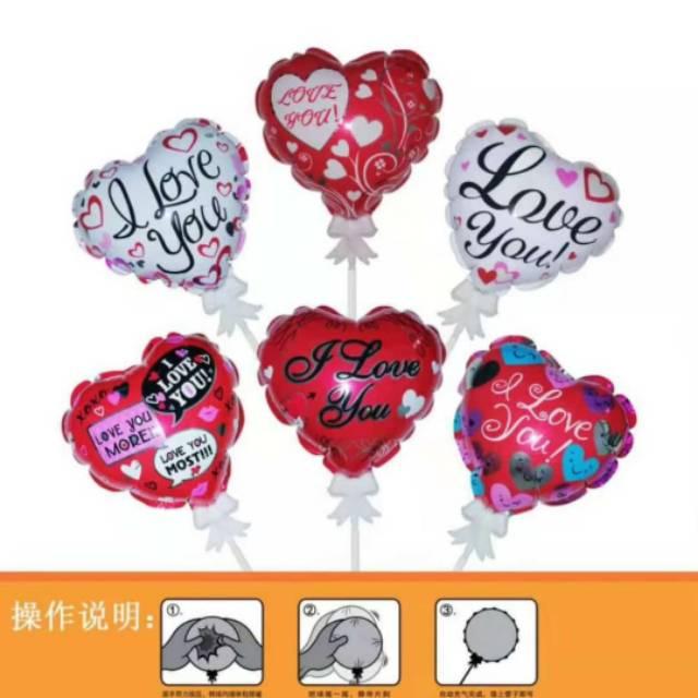Topper Cake Balon Pencet Bentuk Hati