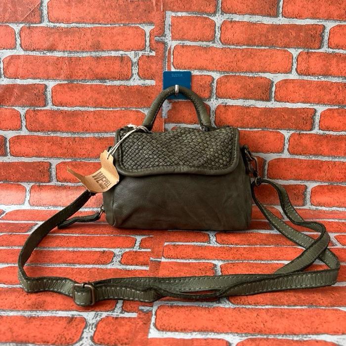 TAS SLING MINI KULIT ASLI WANITA SECOND BRANDED HIJAU ARMY / TAS SELEMPANG KECIL WANITA KULIT ASLI S