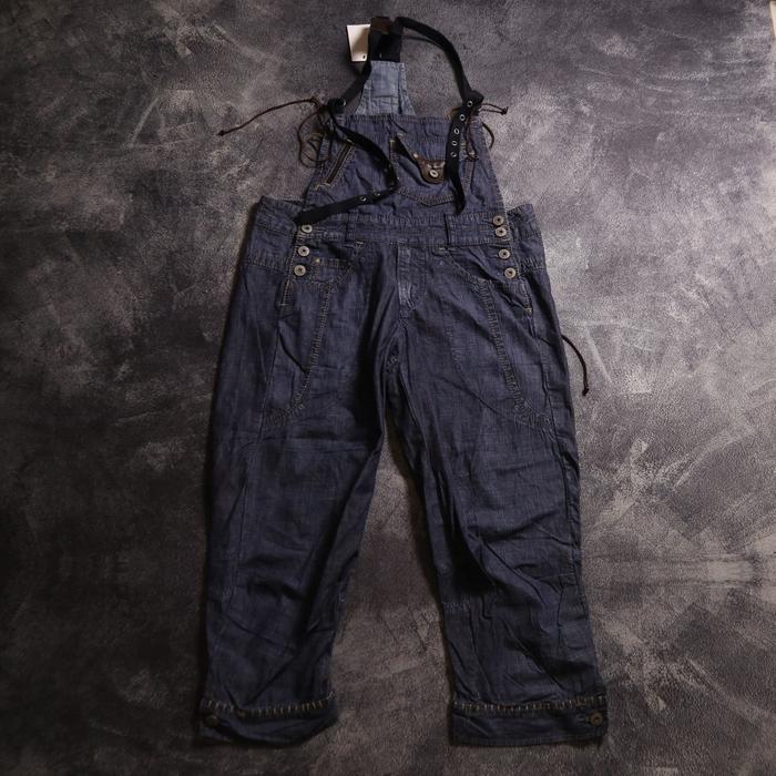 OVERALL MARITHE FRANCOIS GIRBAUD JEANS SHORT DENIM PANTS JUMPSUIT CELANA PENDEK OV17 SIZE M 30 31 32