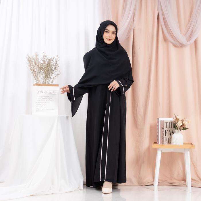 DUA SISI LAIQA ABAYA JETBLACK MADINAH