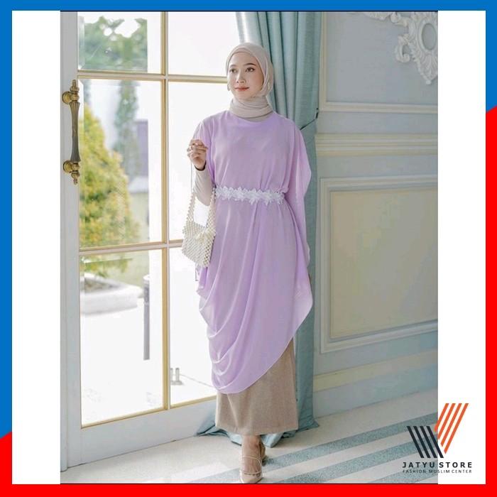 Baju Atasan Wanita Terbaru Isyana Kaftan Premium Wanita Remaja Muslim Cantik Modern Kekinian Elegan 