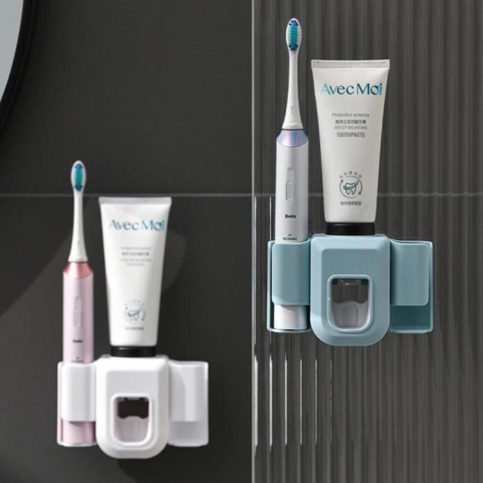 Bathroom Toothpaste Dispenser Automatic Toothpaste Toothbrush Shelf