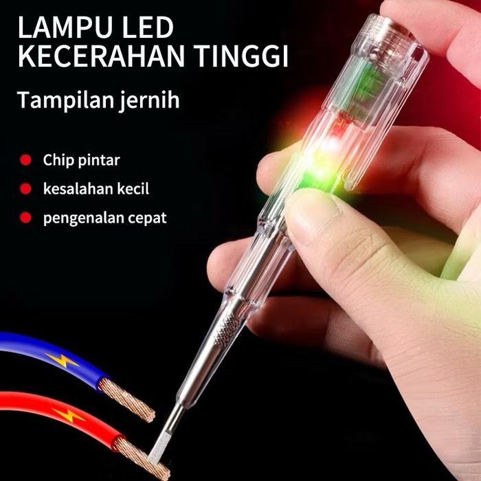 BARU Tespen LED Obeng Tester Listrik With Indicator Test Pen Kabel Listrik