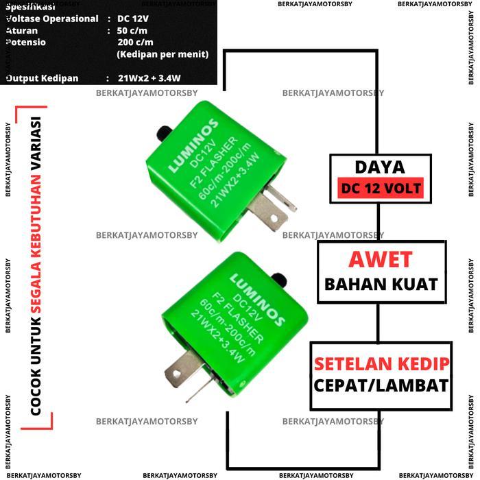 FLASHER LED LUMINOS SEIN SIGN SEN MOTOR SETELAN ATAS KEDIP CEPAT LAMBA