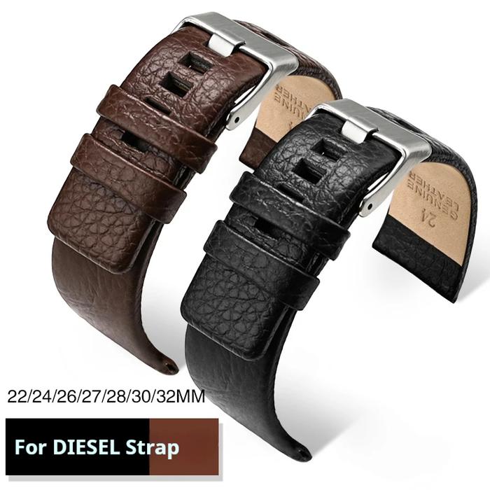 22mm 24mm 26mm 27mm 28mm 20mm 32mm Genuine Leather Strap for DZ7312 DZ7314 Black Brown Men Cowhide W