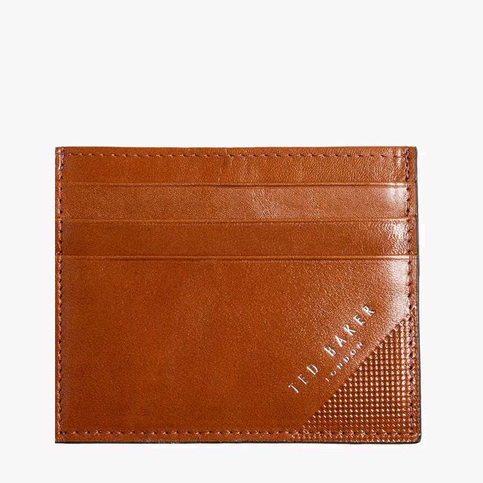 Ted Baker RAFFLE Embossed Corner Leather Cardholder / Card Holder / Wallet / Six Card
