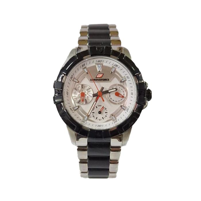 Jam tangan wanita Chronoforce 5266L Rantai Hitam Putih