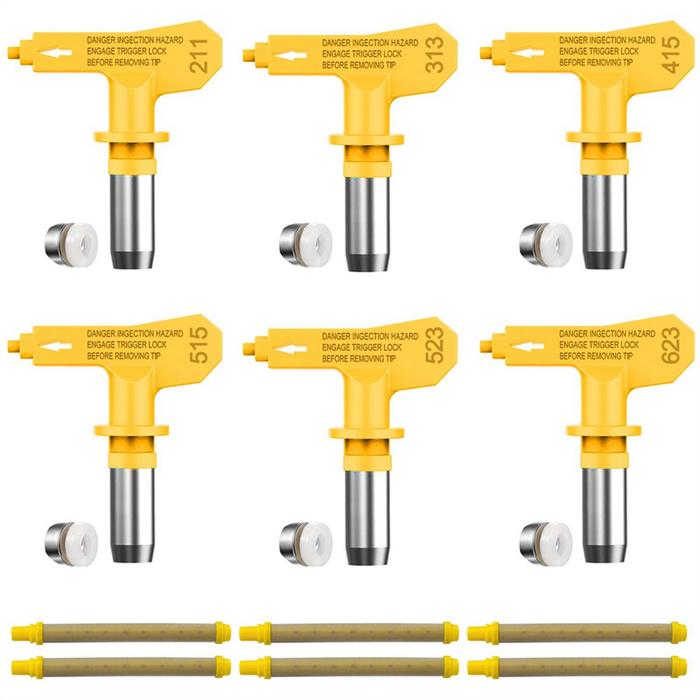 6Pieces Reversible Airless Paint Sprayer Nozzle Tips and 6Pieces Airless Spray Filter Replace for Ai