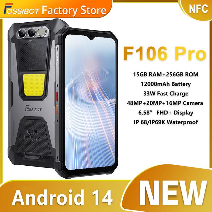 FOSSiBOT F106 PRO MTK G85,Android 14,15GB(8+7GB Extended) 256GB ROM