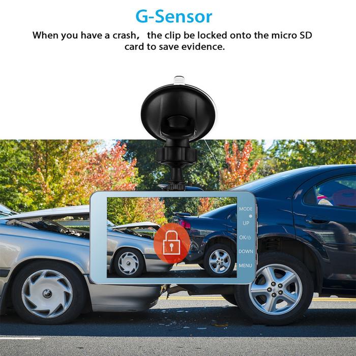 Ultra Tipis Dash Cam Full 1080P HD Dual Lensa IPS Mobil DVR Kamera
