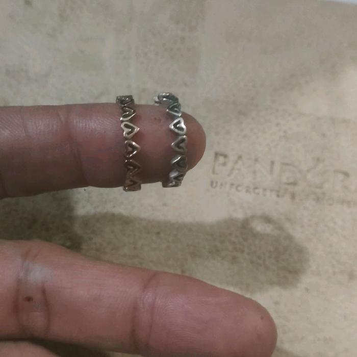 Aksesoris cincin wanita Pandora kembar 2 jadi 1