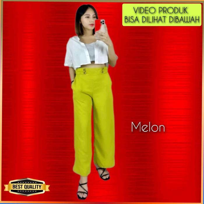 Bawahan Wanita KX07 Celana Panjang Korea Pants Dewasa Melon