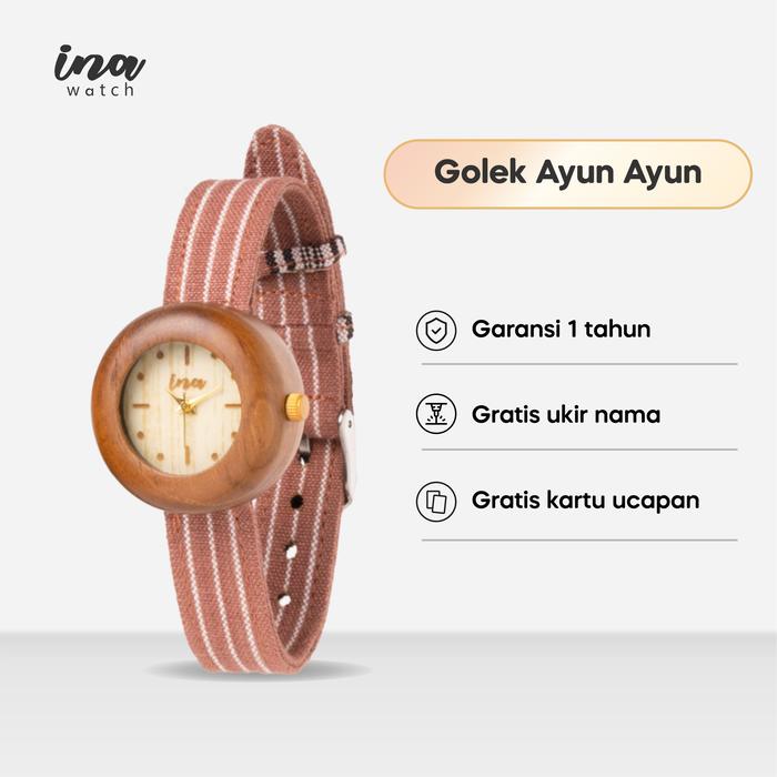 INA Watch Jam Tangan Kayu Jati Seri Golek Ayun-Ayun