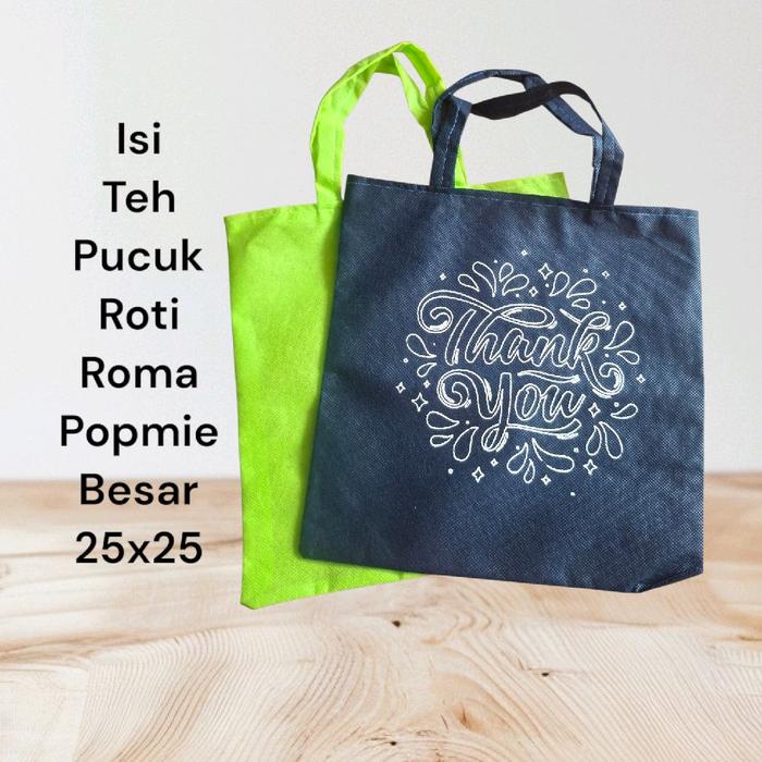 tas spunbond sablon tankyou 25x25 isi 25 pcs