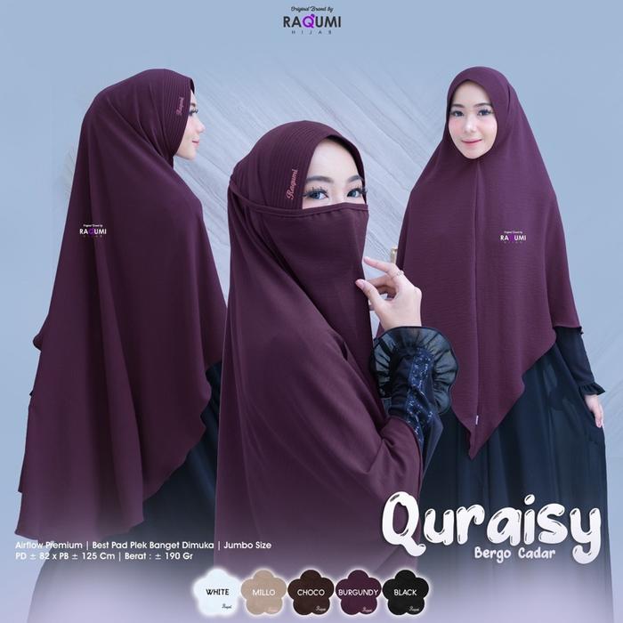 QURAISY BERGO CADAR//ORI BY RAQUMI HIJAB//KHIMAR CADAR