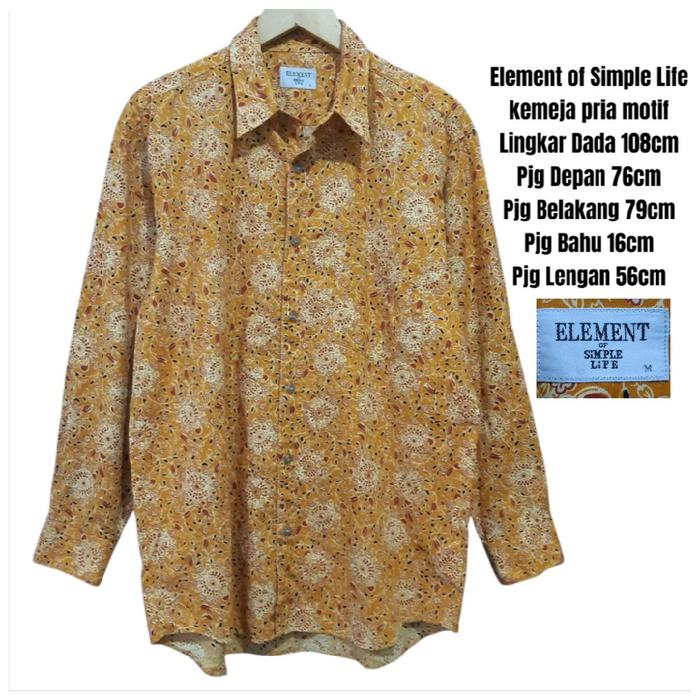 Element of Simple Life kemeja pria motif