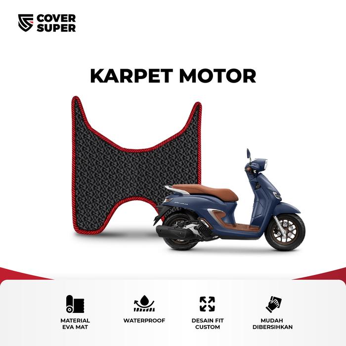 CoverSuper Karpet Motor Alas Pijakan Kaki di Motor Beat, Vario, Scoopy- Anti Licin