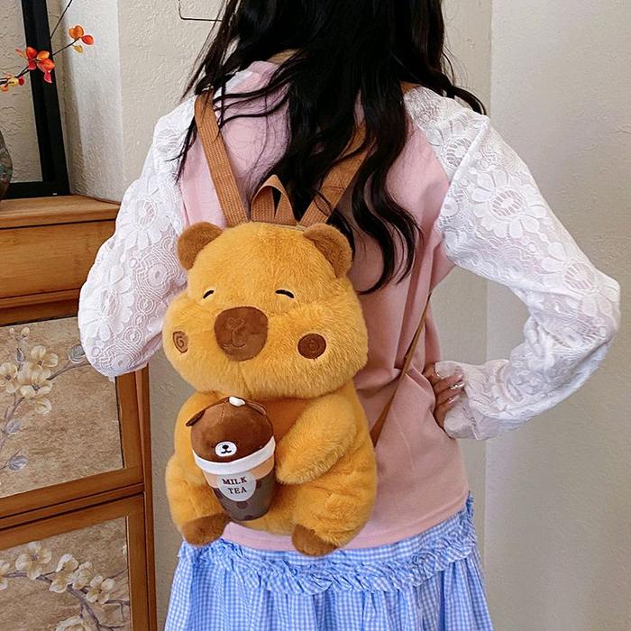 Tas Boneka Ransel Capybara BOBA Backpack Boneka Capybara Tas Gendong Wanita