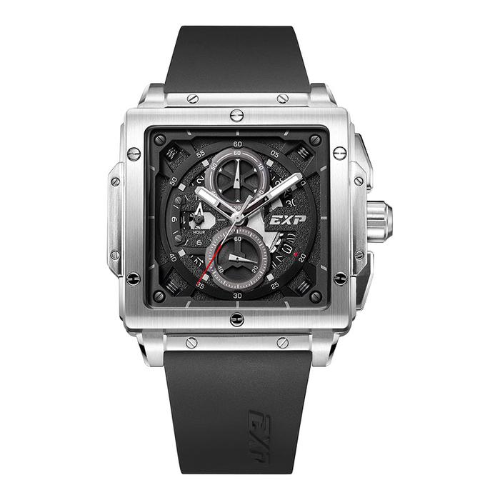 Jam Tangan Pria Expedition E 6844 MC RSSBA Chronograph Black Dial Rubber Strap