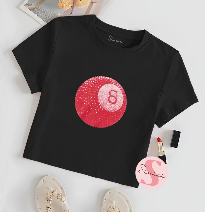 Crop Top Tee Kaos Wanita Kekinian Motif Lucky Shot