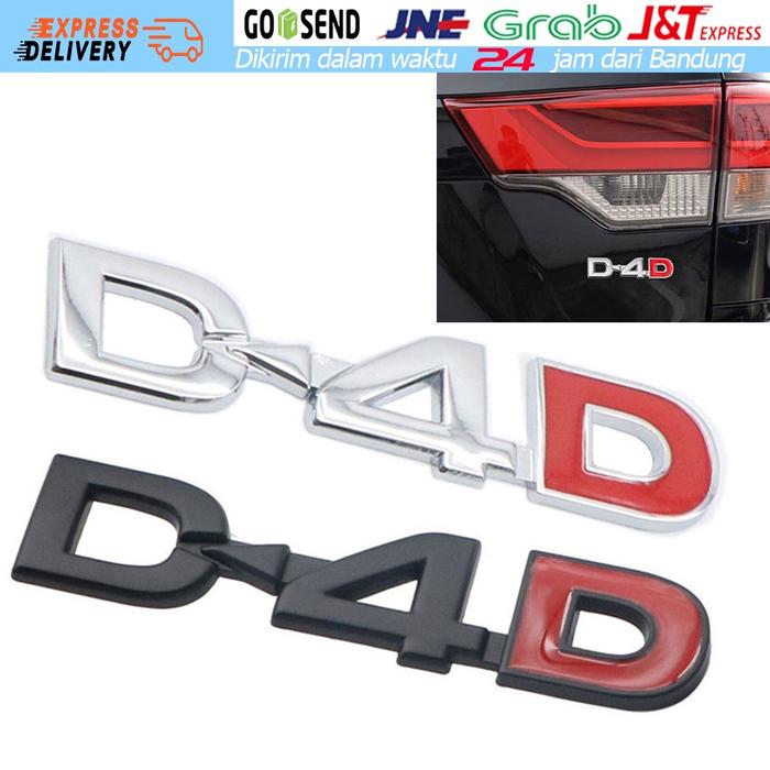 Stiker Logo D4D Logam 3D Stiker Logo D4D Logam Stiker Bagasi Belakang Mobil Lambang Tubuh Untuk Toyo