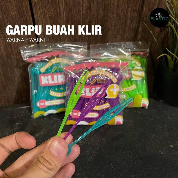 Garpu Buah Merk Klir - Warna Warni 100pcs