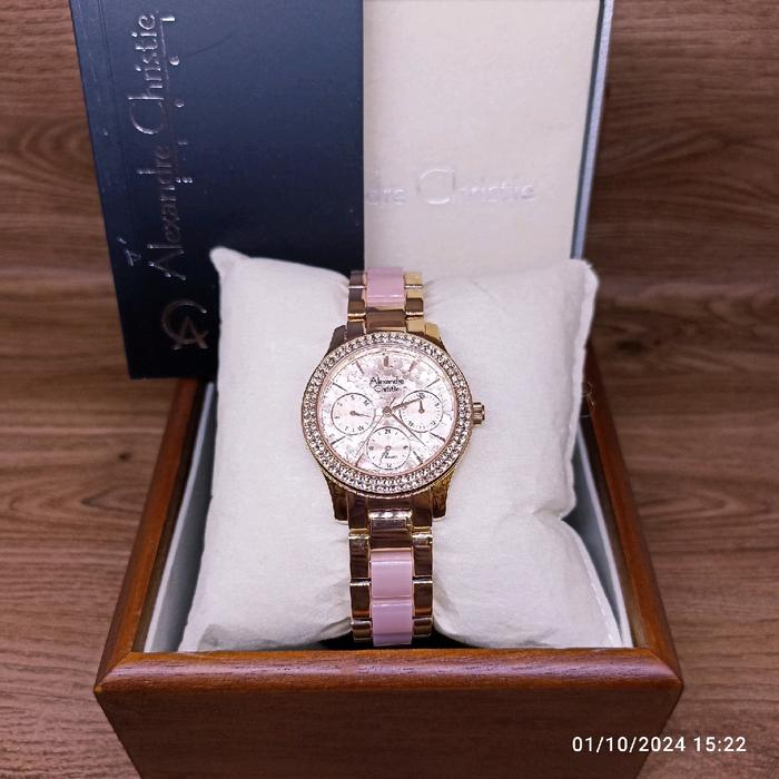 JAM TANGAN WANITA ALEXANDRE CHRISTIE  2932 BF PINK ROSEGOLD PLAT ROSEGOLD Quartz ORIGINAL Stainless 