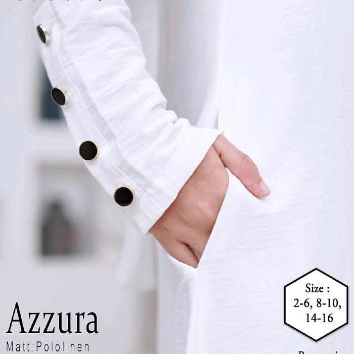 Gamis Putih Anak Usia 2-18 Tahun Simple Elegan Linen Premium