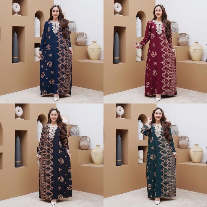 Grosir Daster Arab Busui Brokat Renda Akar | Rayon Super Grade A | Renda Milo Dress Bumil Wanita Pen