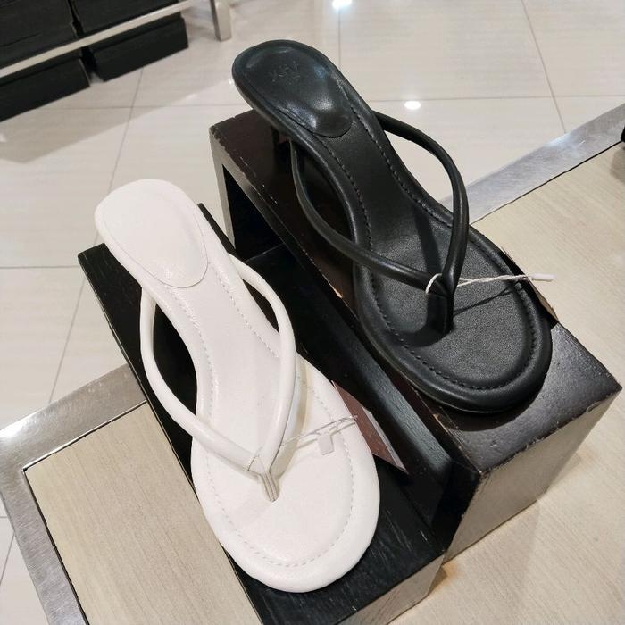 KHA sandal jepit wanita heels 4cm mewah