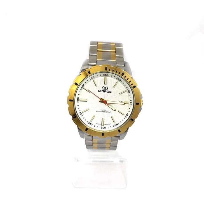 Jam Tangan Pria Rantai Kombinasi Mirage A55 (8549BRP-M) Ukuran Besar dengan Tanggal Disamping - Watc