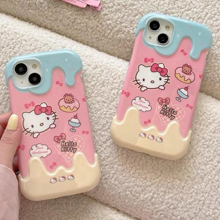 ◤CUCI GUDANG◢ CASE 14 PRO MAX HARGA MODAL - KITTY ICE CREAM