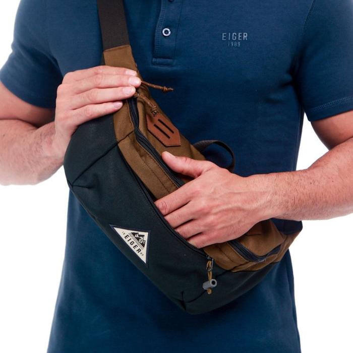 Tas Sling Waist Bag Eiger 910005338 Wanderdrift 4.0 Black - Olive Tas selempang