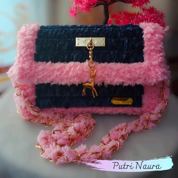 Tas Korean Style Handmade/ Tas Rajut Kanvas Handmade/ Tas Diy Rajut Handmade/ Tas Selempang Handmade