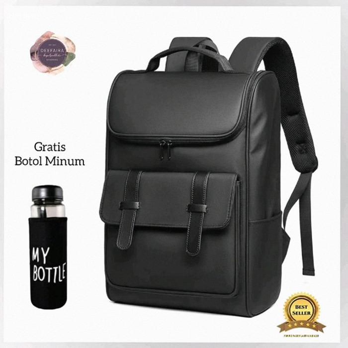 Deefaira Tas Backpack Korean style Model Kotak U POLOS Ransel Aesthetic Anak Sekolah UNISEQ Laki-Lak