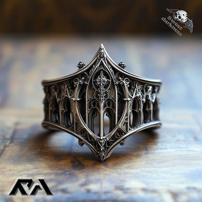 New Classical Gothic Vintage Ring, Fashion Creative Holiday Gift Castle Personality Ring
