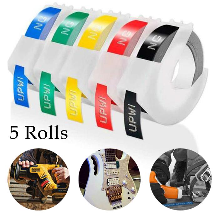 5-Roll 9mm Label Maker Self Stick Embossing 3D Tape For Dymo & Junior