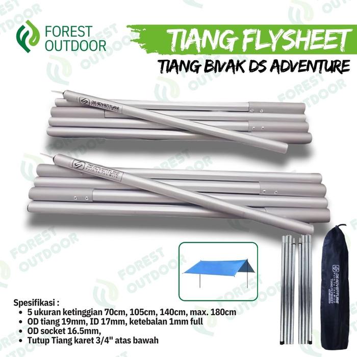 READY Tiang flysheet Tiang bivak Ds adventure bahan alumunium