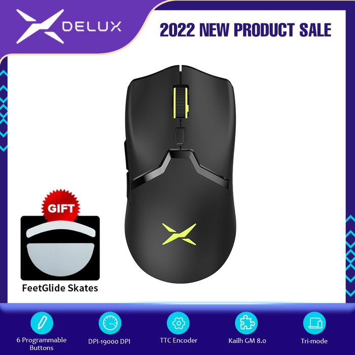 Delux M800PRO PAW3370 RGB Optical Wireless Gaming Mouse 19000 DPI