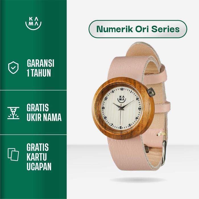 KAMA Watch Numerik Jam Tangan Kayu Jati