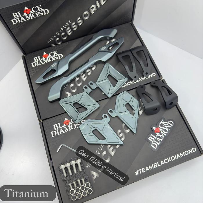 Behel Tanduk Alumunium CNC Xmax New Connected /Xmax OLD Original Black Diamond 100%