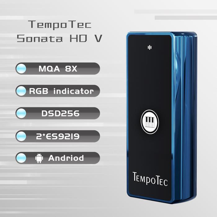 TempoTec Sonata HD V Dual ES9219 MQA Portable USB-C DAC/Amp Headphone Amplifier Hitam