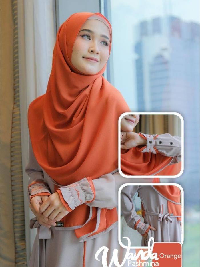 Gamis Syar'i Wanda by InayaLesy Set Jilbab Khimar/Pashmina
