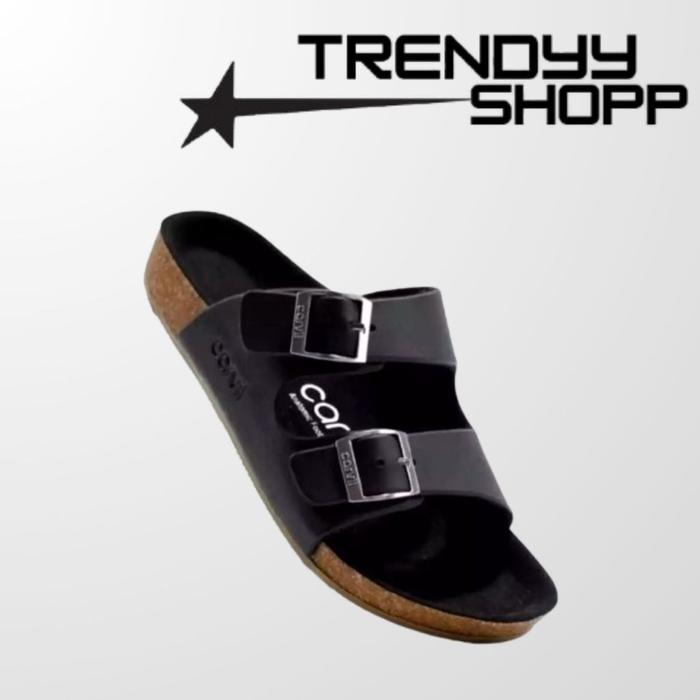 PROMO!! SANDAL KULIT CARVIL BENZOU 02 ORIGINAL SENDAL CARVIL KULIT SLIDE SELOP PRIA BAN 2