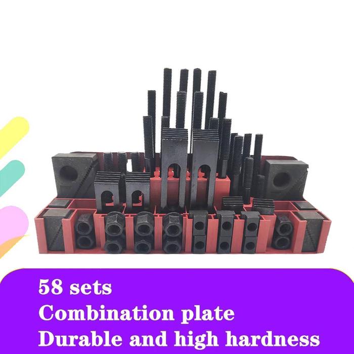 58pcs Milling Machine Clamping Set Tools Mill Clamp Kit Vice M12