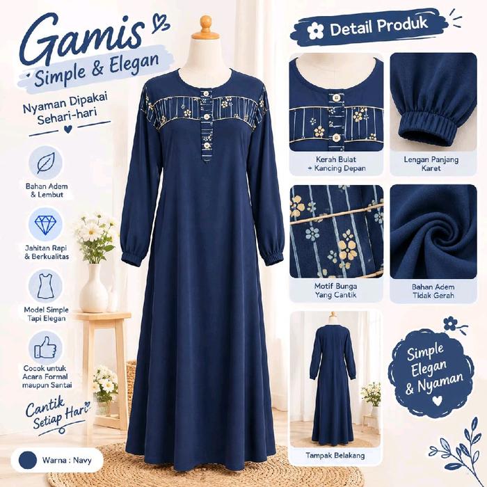 Gamis Rayon Premium Simple dan Elegan